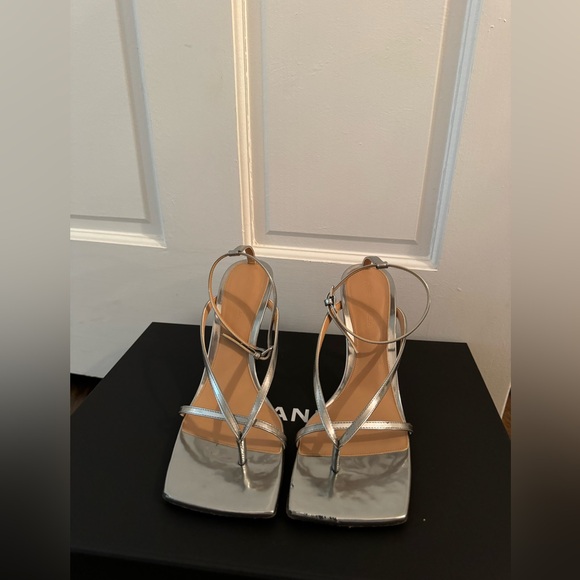 Bottega Veneta Stretch Strap Sandals in Silver - Picture 2 of 11
